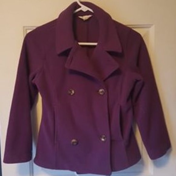 lands end fleece pea coat